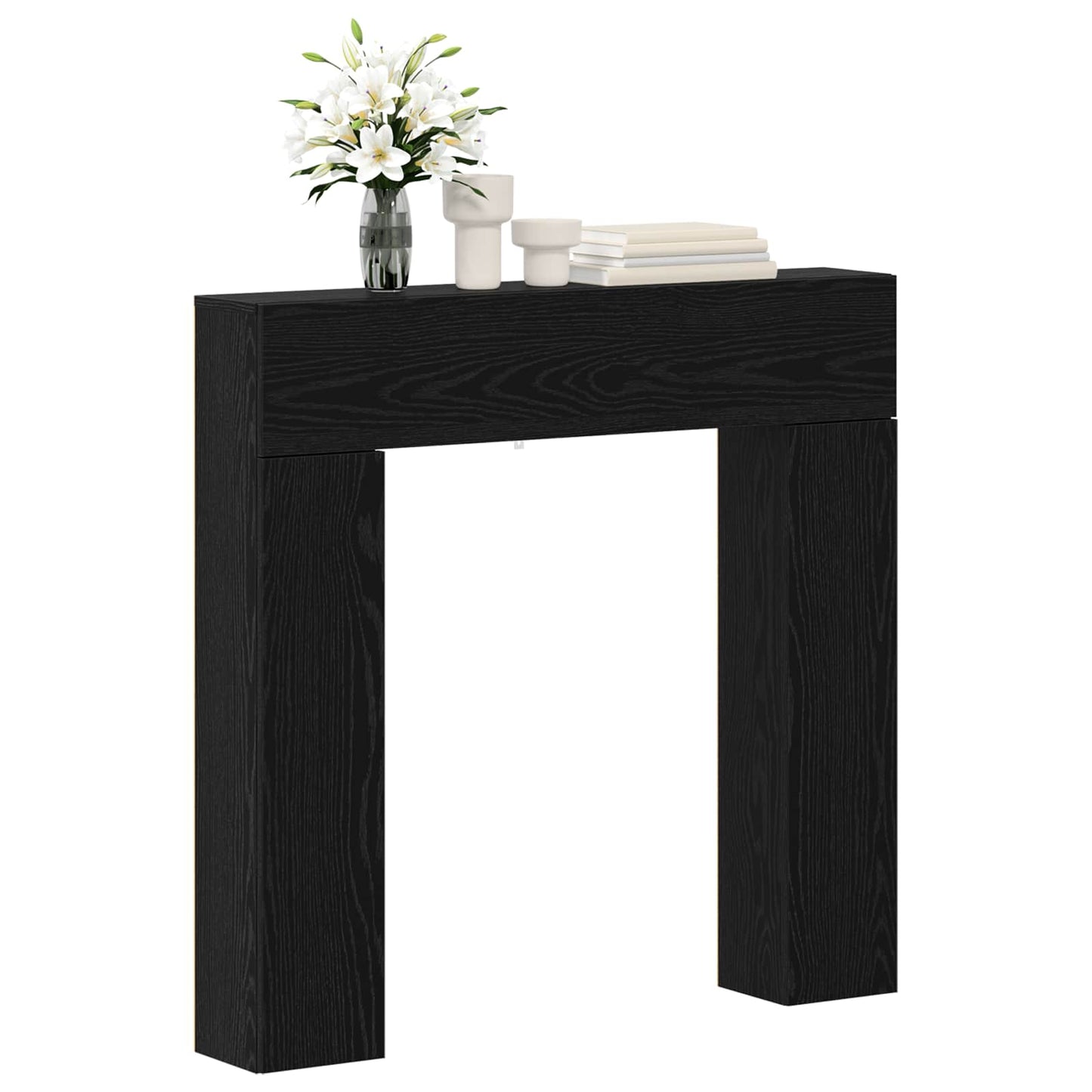 Fireplace Surround Black Oak 102 x 18 x 100.5 cm