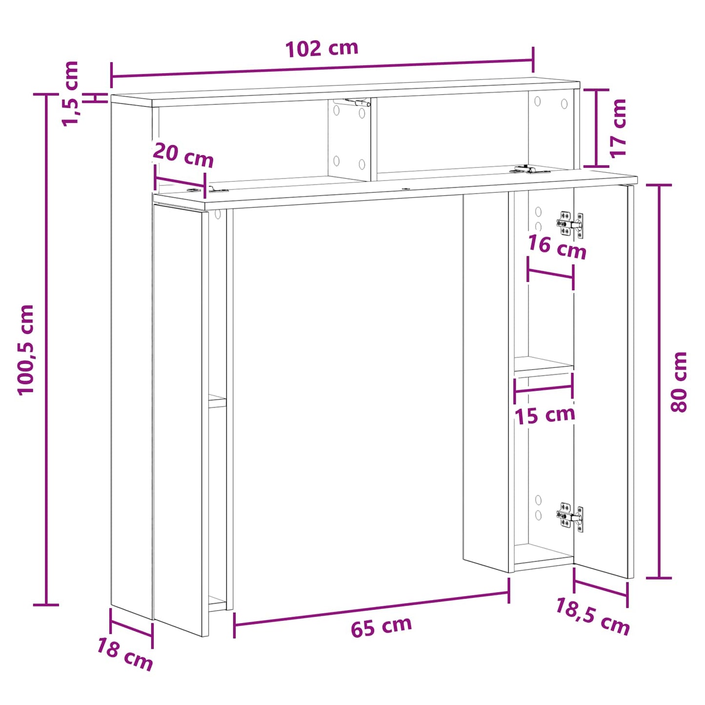 Fireplace Surround Sonoma 102 x 18 x 100.5 cm Engineered Wood
