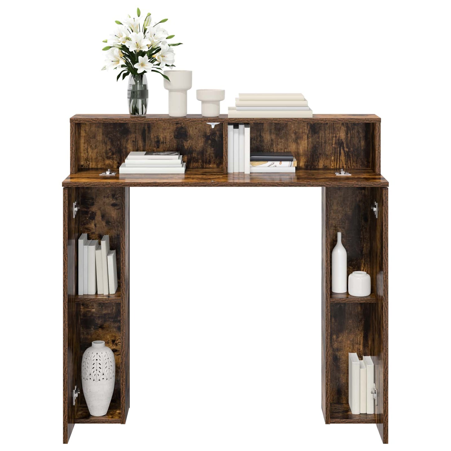 Fireplace Surround Smoked Oak 102 x 18 x 100.5 cm