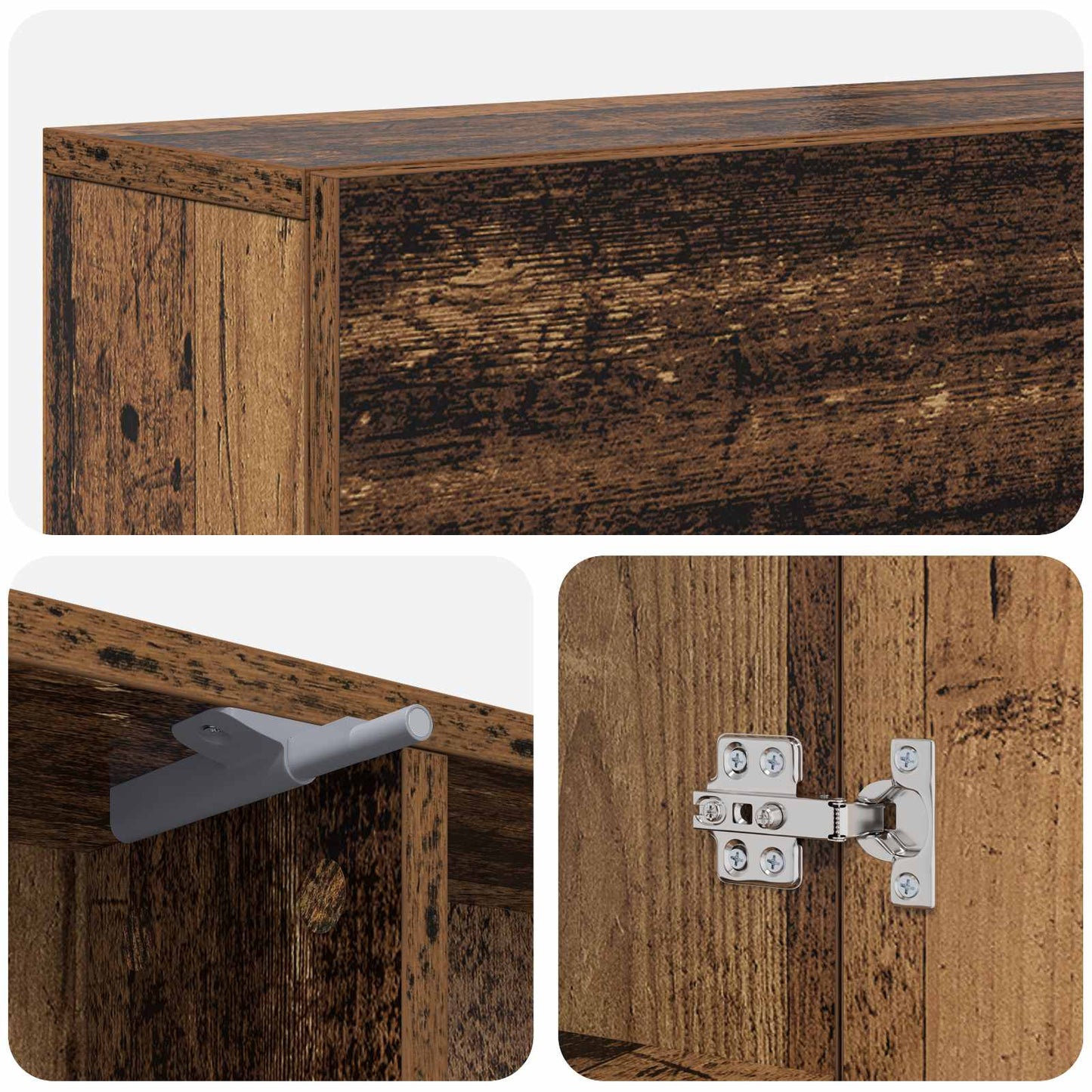 Fireplace Surround Old Wood 102 x 18 x 100.5 cm Engineered Wood