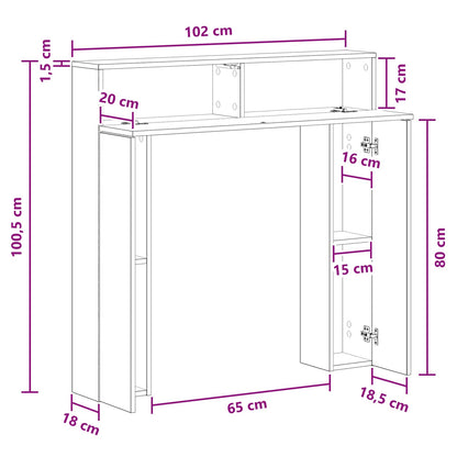 Fireplace Surround Old Wood 102 x 18 x 100.5 cm Engineered Wood