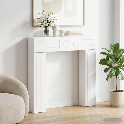 Fireplace Surround White 102 x 18 x 100.5 cm Engineered Wood