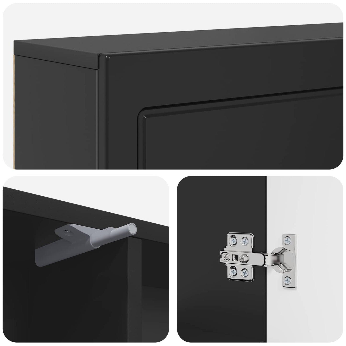 Fireplace Surround Black 102 x 18 x 100.5 cm Engineered Wood