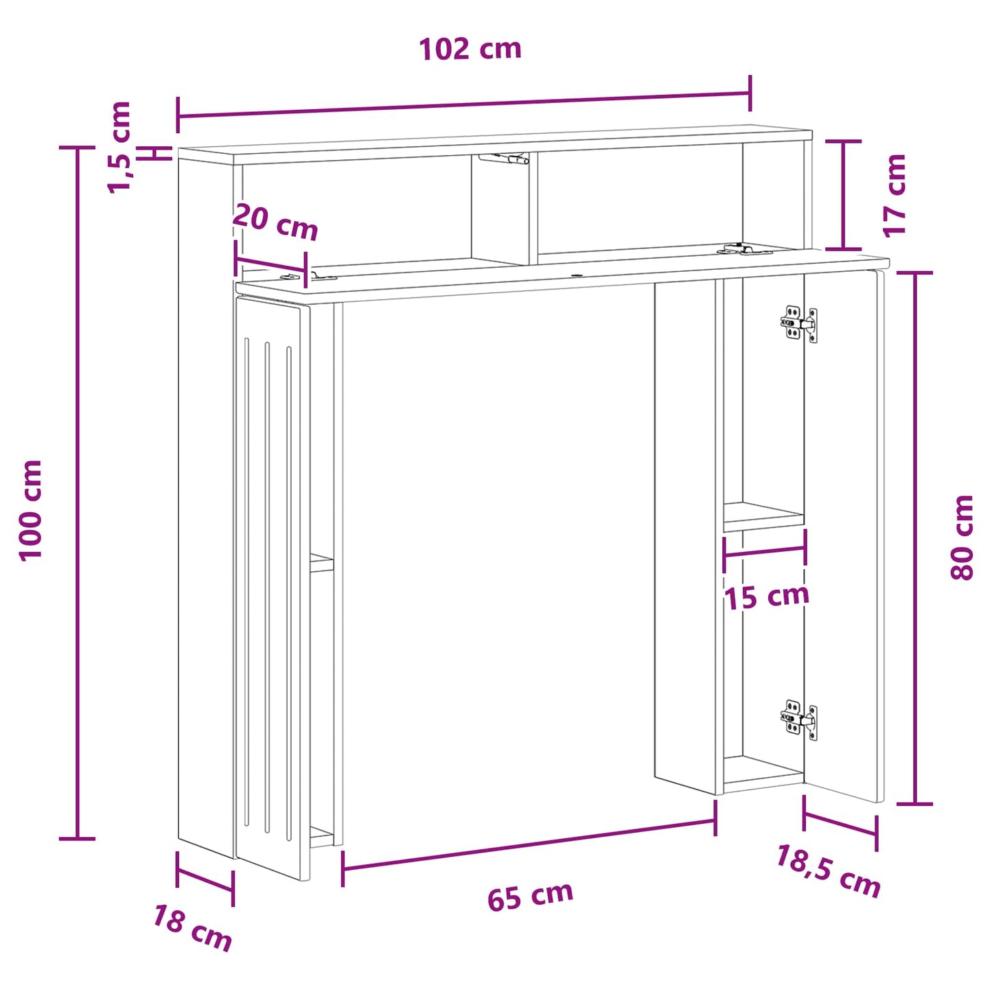 Fireplace Surround Smoked Oak 102 x 18 x 100.5 cm