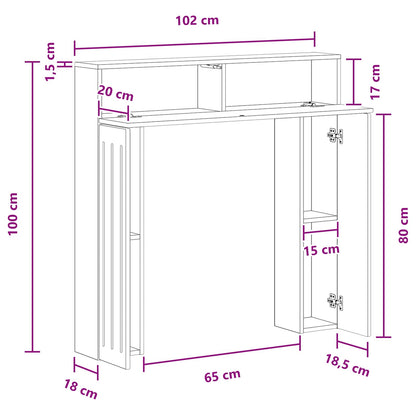 Fireplace Surround Old Wood 102 x 18 x 100.5 cm Engineered Wood