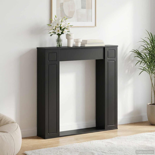 Fireplace Surround Black 100 x 20 x 100 cm Engineered Wood