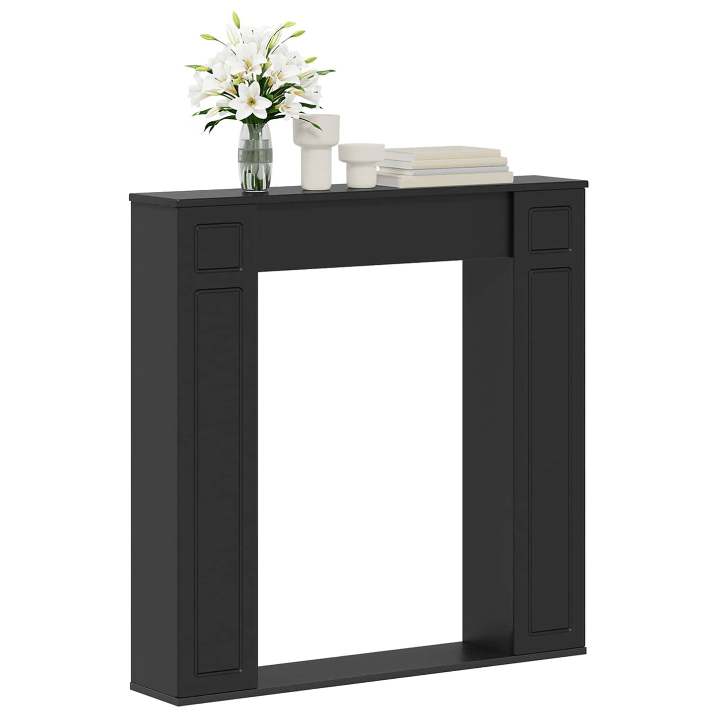 Fireplace Surround Black 100 x 20 x 100 cm Engineered Wood