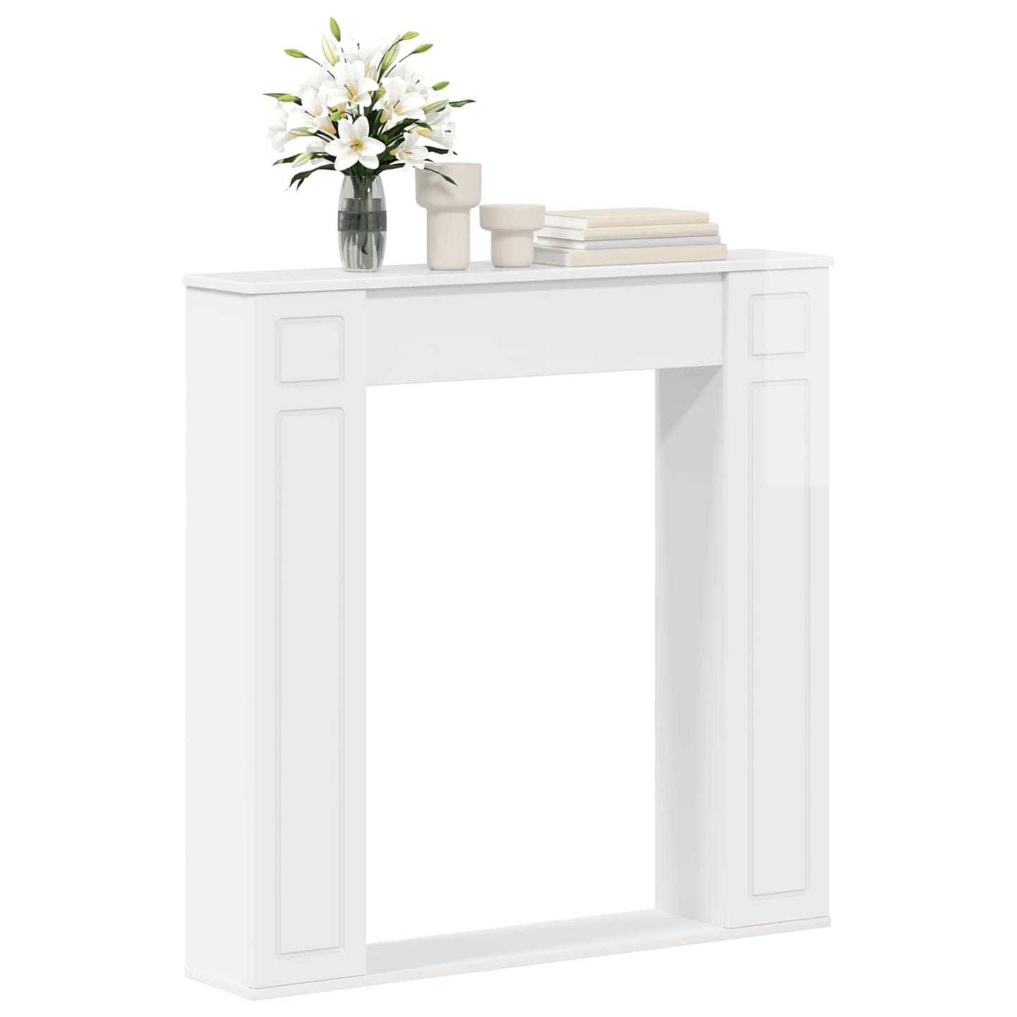 Fireplace Surround Gloss White 100 x 20 x 100 cm
