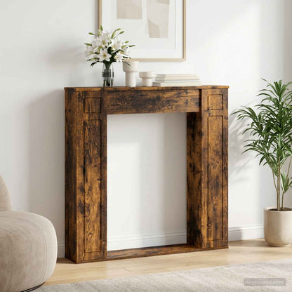Fireplace Surround Smoked Oak 100 x 20 x 100 cm Engineered Wood