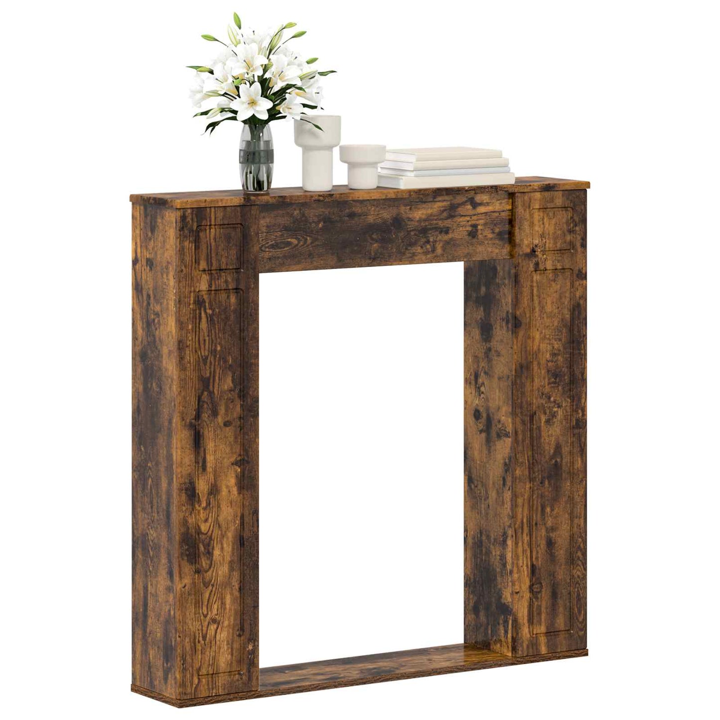 Fireplace Surround Smoked Oak 100 x 20 x 100 cm Engineered Wood