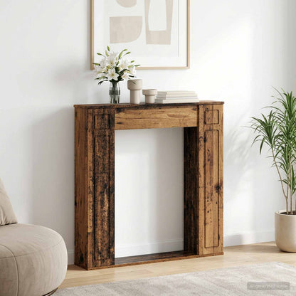 Fireplace Surround Old Wood 100 x 20 x 100 cm Engineered Wood