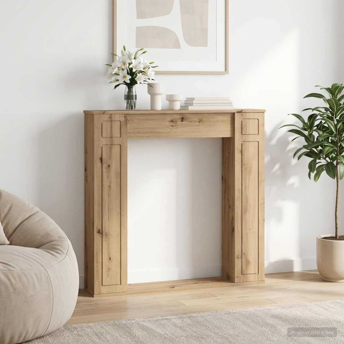 Fireplace Surround Artisan Oak 100 x 20 x 100 cm