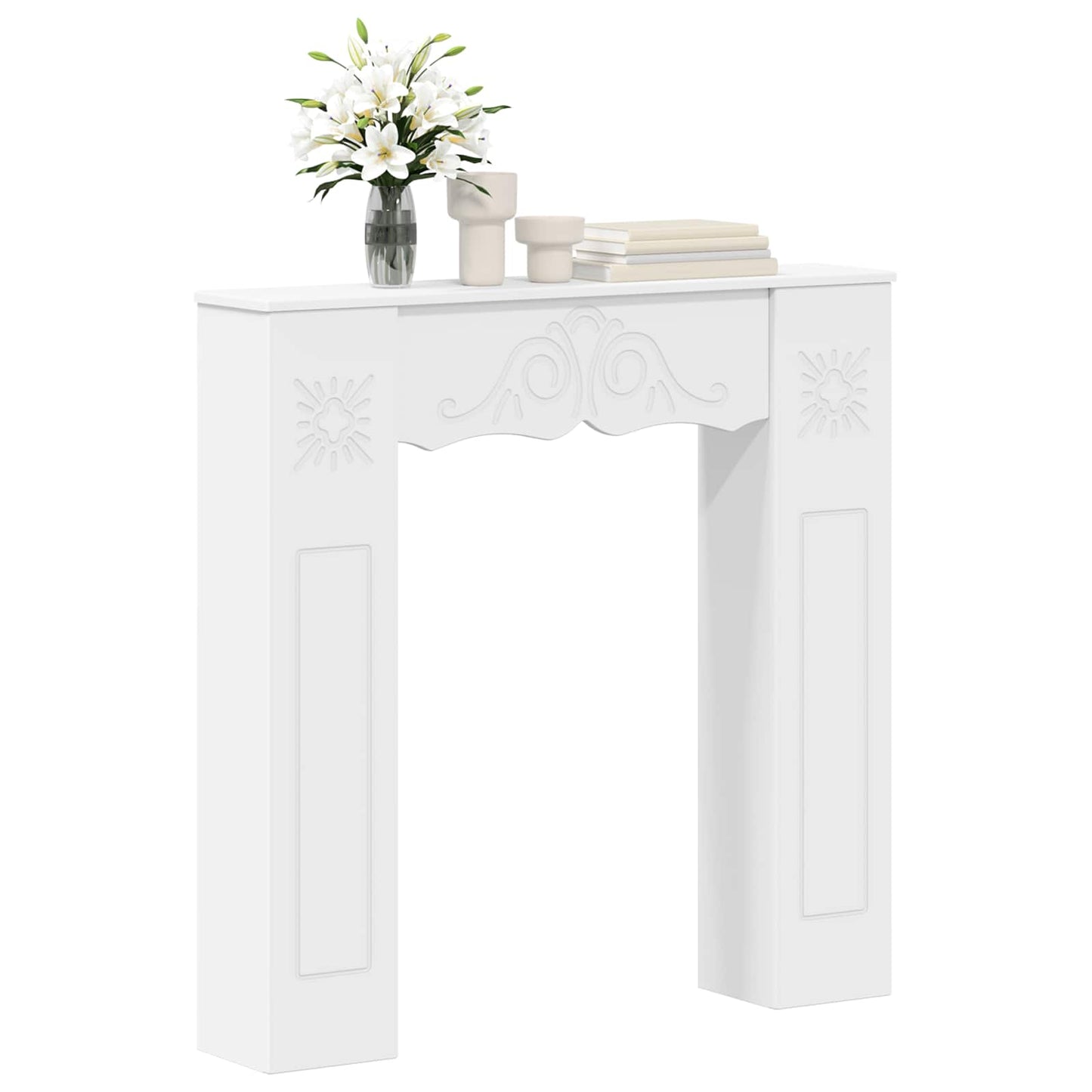 Fireplace Surround White 102 x 20 x 102 cm Engineered Wood