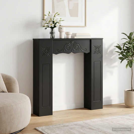 Fireplace Surround Black 102 x 20 x 102 cm Engineered Wood
