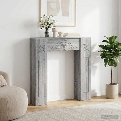 Fireplace Surround Grey Sonoma 102 x 20 x 102 cm