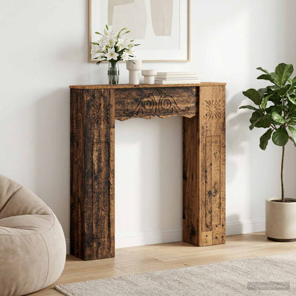Fireplace Surround Old Wood 102 x 20 x 102 cm Engineered Wood