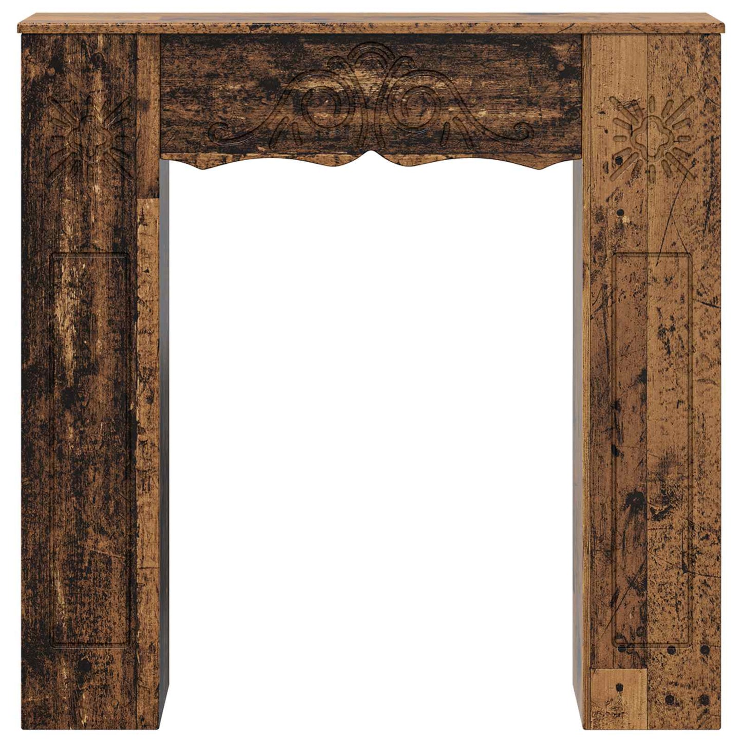 Fireplace Surround Old Wood 102 x 20 x 102 cm Engineered Wood