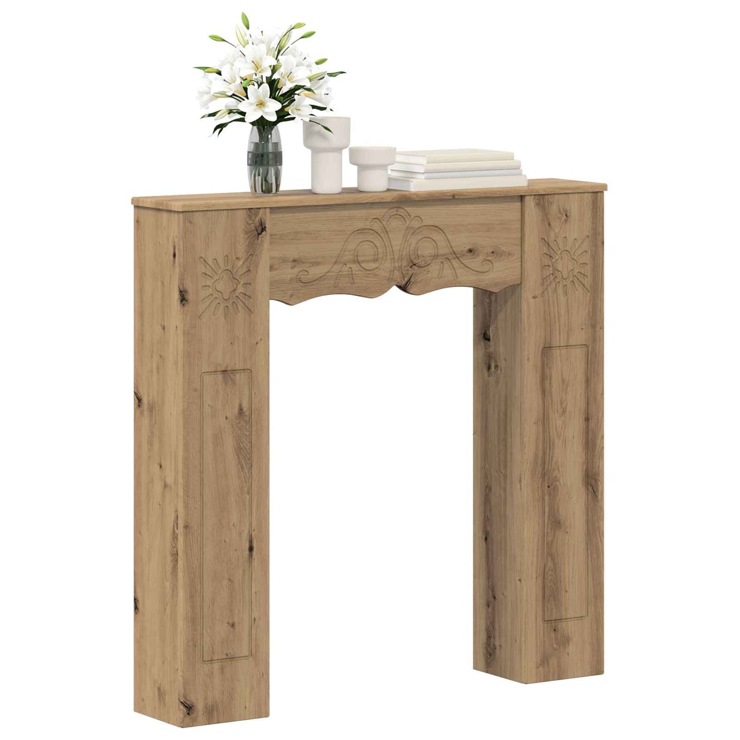 Fireplace Surround Artisan Oak 102 x 20 x 102 cm