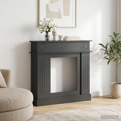 Fireplace Surround Black 102 x 26 x 100 cm Engineered Wood