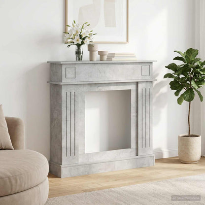 Fireplace Surround Concrete Grey 102 x 26 x 100 cm