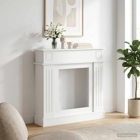Fireplace Surround Gloss White 102 x 26 x 100 cm