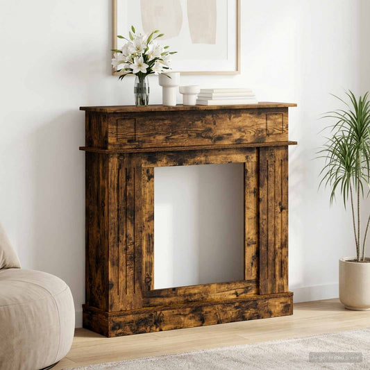Fireplace Surround Smoked Oak 102 x 26 x 100 cm Engineered Wood
