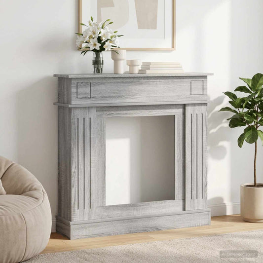 Fireplace Surround Grey Sonoma 102 x 26 x 100 cm