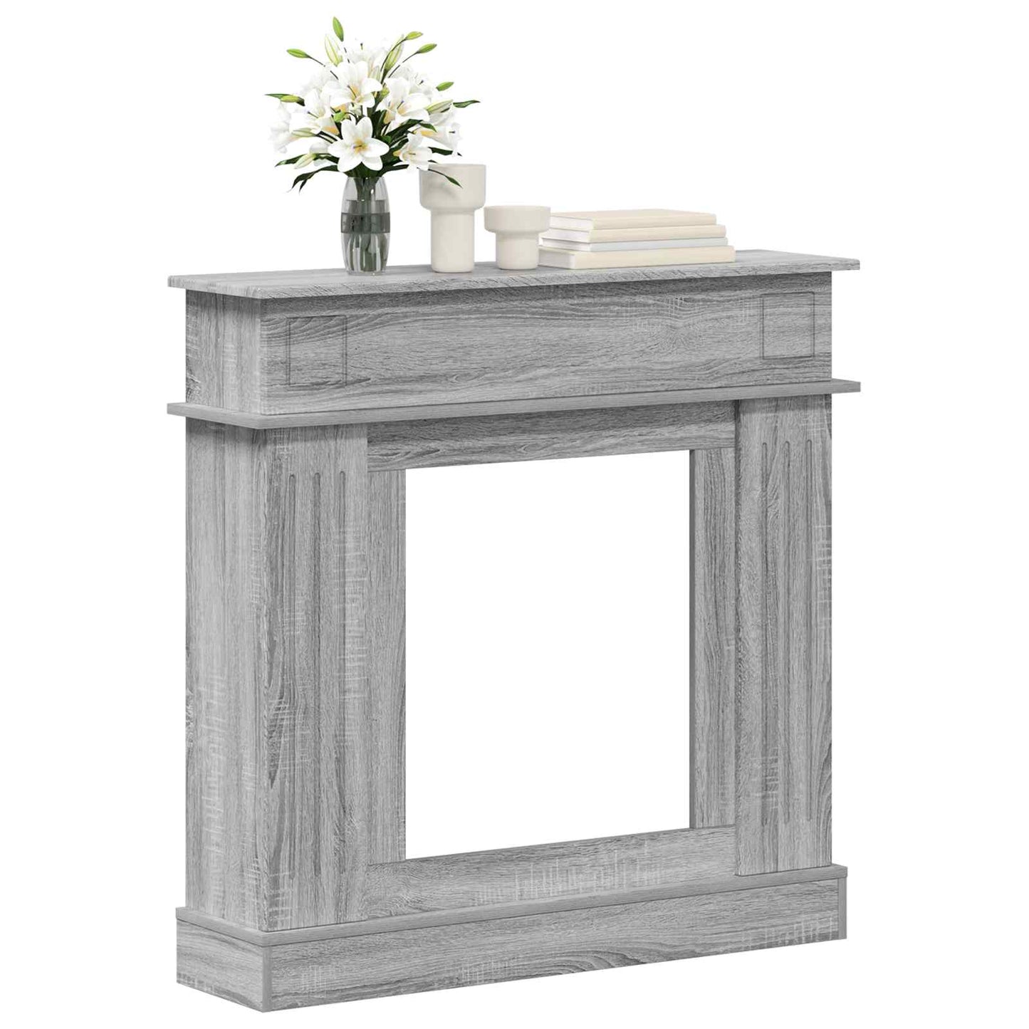 Fireplace Surround Grey Sonoma 102 x 26 x 100 cm