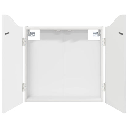 Dartboard Cabinet Gloss White 56 x 12 x 63 cm Engineered Wood