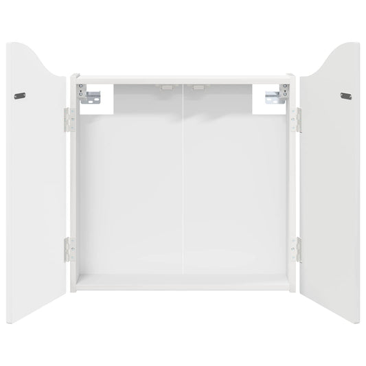 Dartboard Cabinet Gloss White 56 x 12 x 63 cm Engineered Wood