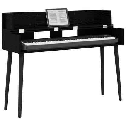 Studio Desk Black Oak 130 x 40 x 19.5 cm Engineered Wood