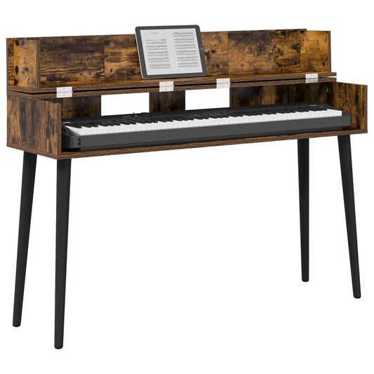 Studio Desk Smoked Oak 130 x 40 x 19.5 cm Engineered Wood