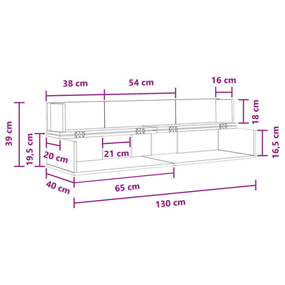Studio Desk Old Wood 130 x 40 x 19.5 cm Engineered Wood