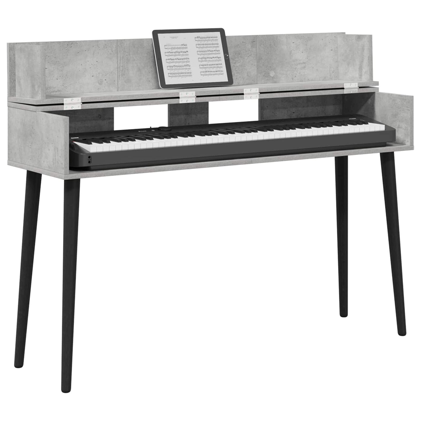 Studio Desk Concrete Grey 110 x 40 x 19.5 cm Engineered Wood