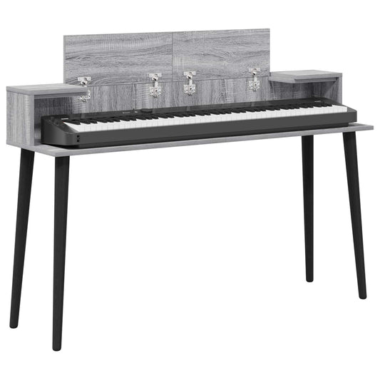 Studio Desk Grey Sonoma 152 x 36 x 19.5 cm Engineered Wood