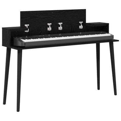 Studio Desk Black Oak 130 x 36 x 19.5 cm Engineered Wood