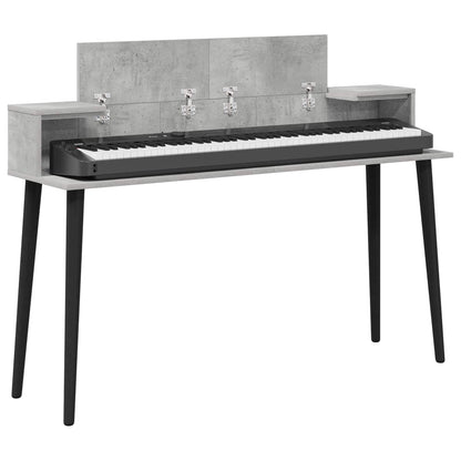 Studio Desk Concrete Grey 130 x 36 x 19.5 cm Engineered Wood