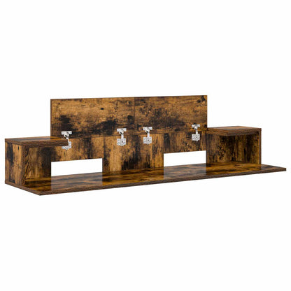 Studio Desk Smoked Oak 110 x 36 x 19.5 cm Engineered Wood
