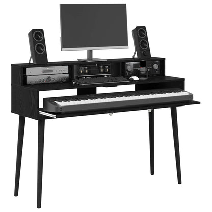 Studio Desk Black Oak 152 x 42.5 x 36 cm Engineered Wood