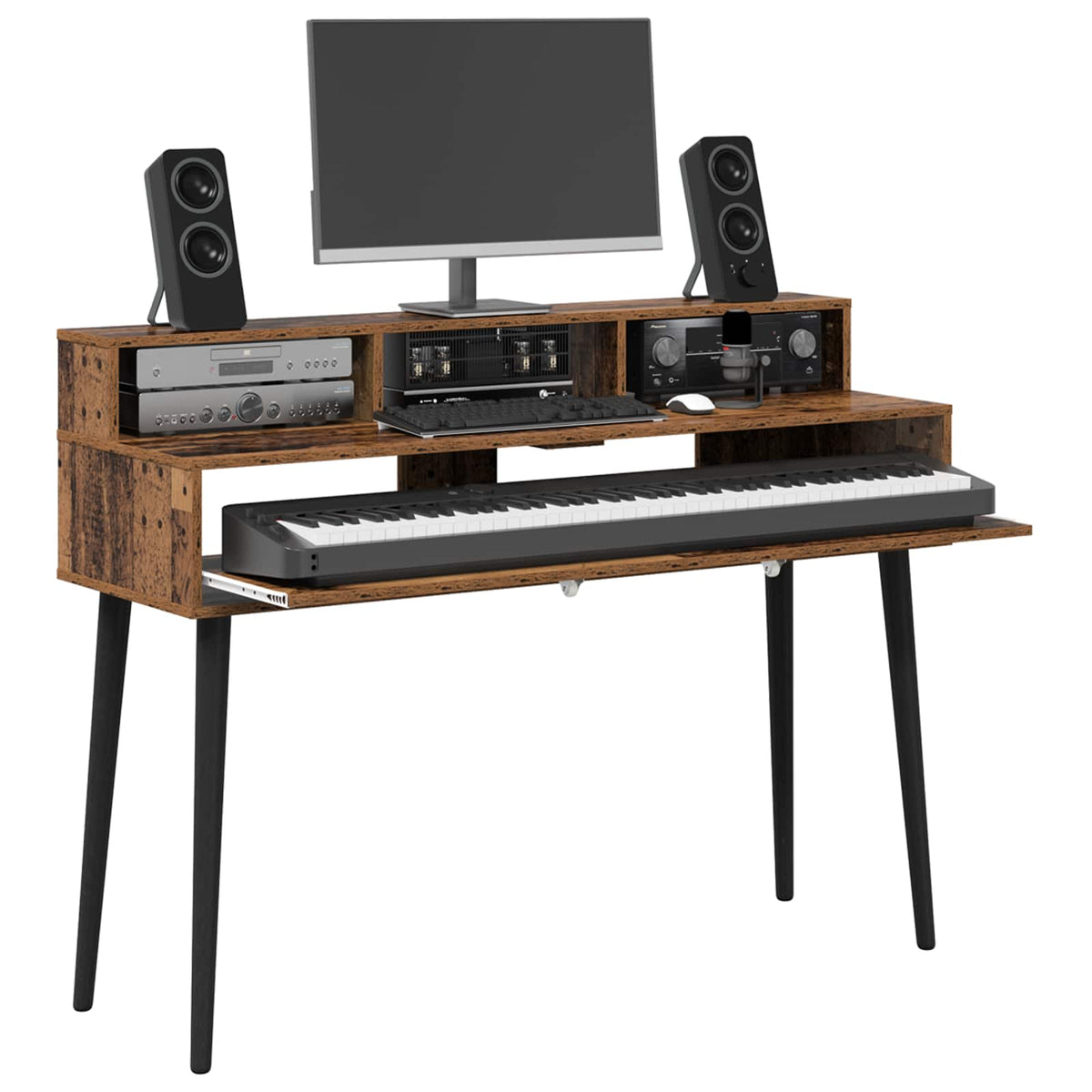 Studio Desk Old Wood 152 x 42.5 x 36 cm Engineered Wood