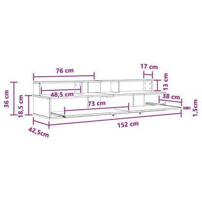 Studio Desk Old Wood 152 x 42.5 x 36 cm Engineered Wood