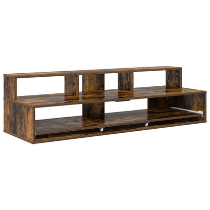 Studio Desk Smoked Oak 130 x 42.5 x 36 cm Engineered Wood