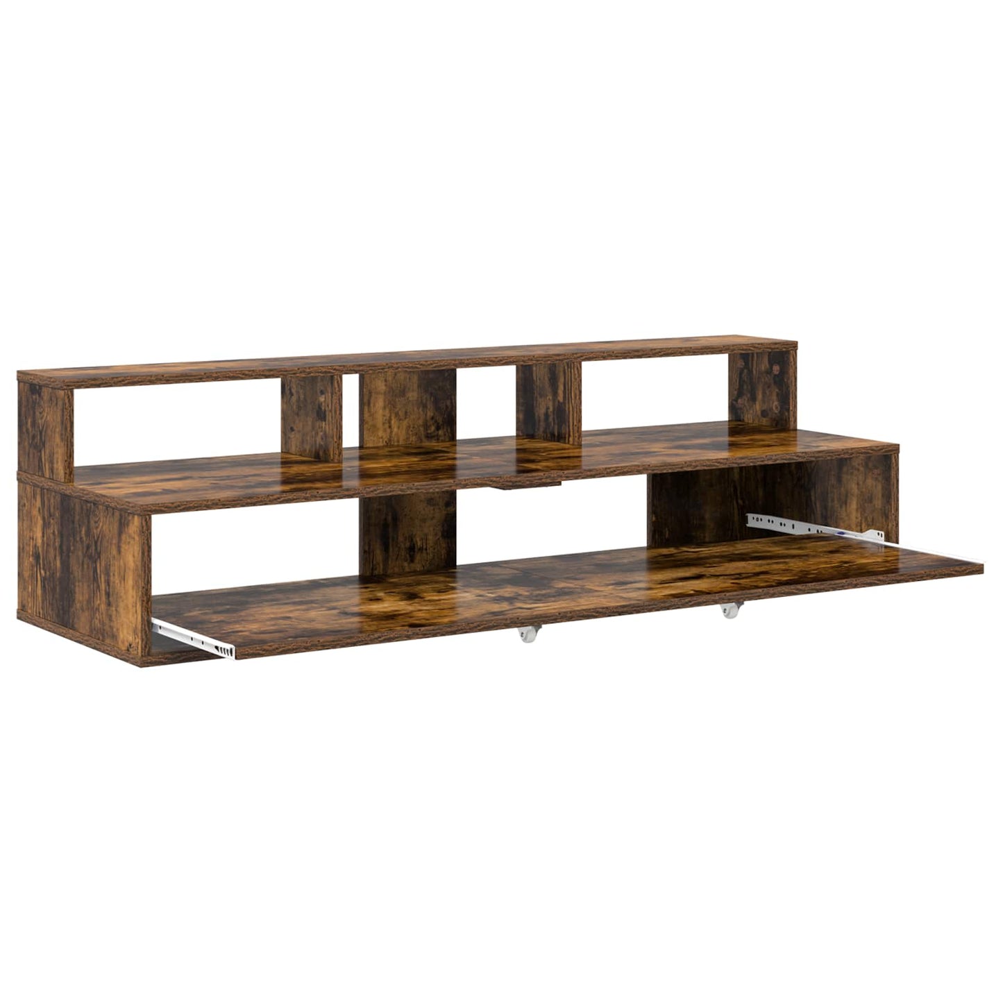 Studio Desk Smoked Oak 130 x 42.5 x 36 cm Engineered Wood