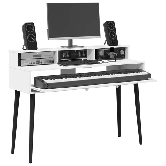 Studio Desk White 110 x 42.5 x 36 cm Engineered Wood