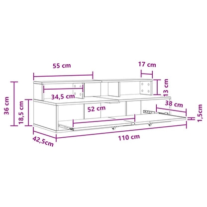 Studio Desk Old Wood 110 x 42.5 x 36 cm Engineered Wood