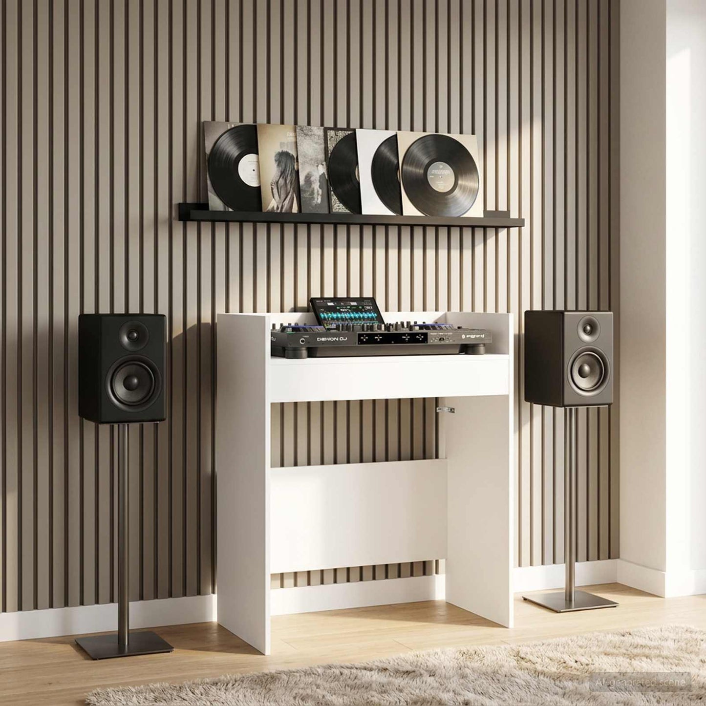 DJ Table White 102 x 45 x 102 cm Engineered Wood