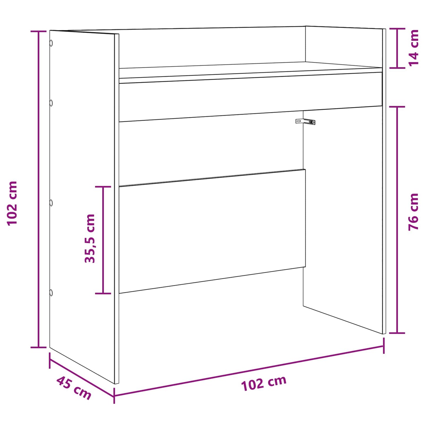 DJ Table Sonoma Oak 102 x 45 x 102 cm Engineered Wood
