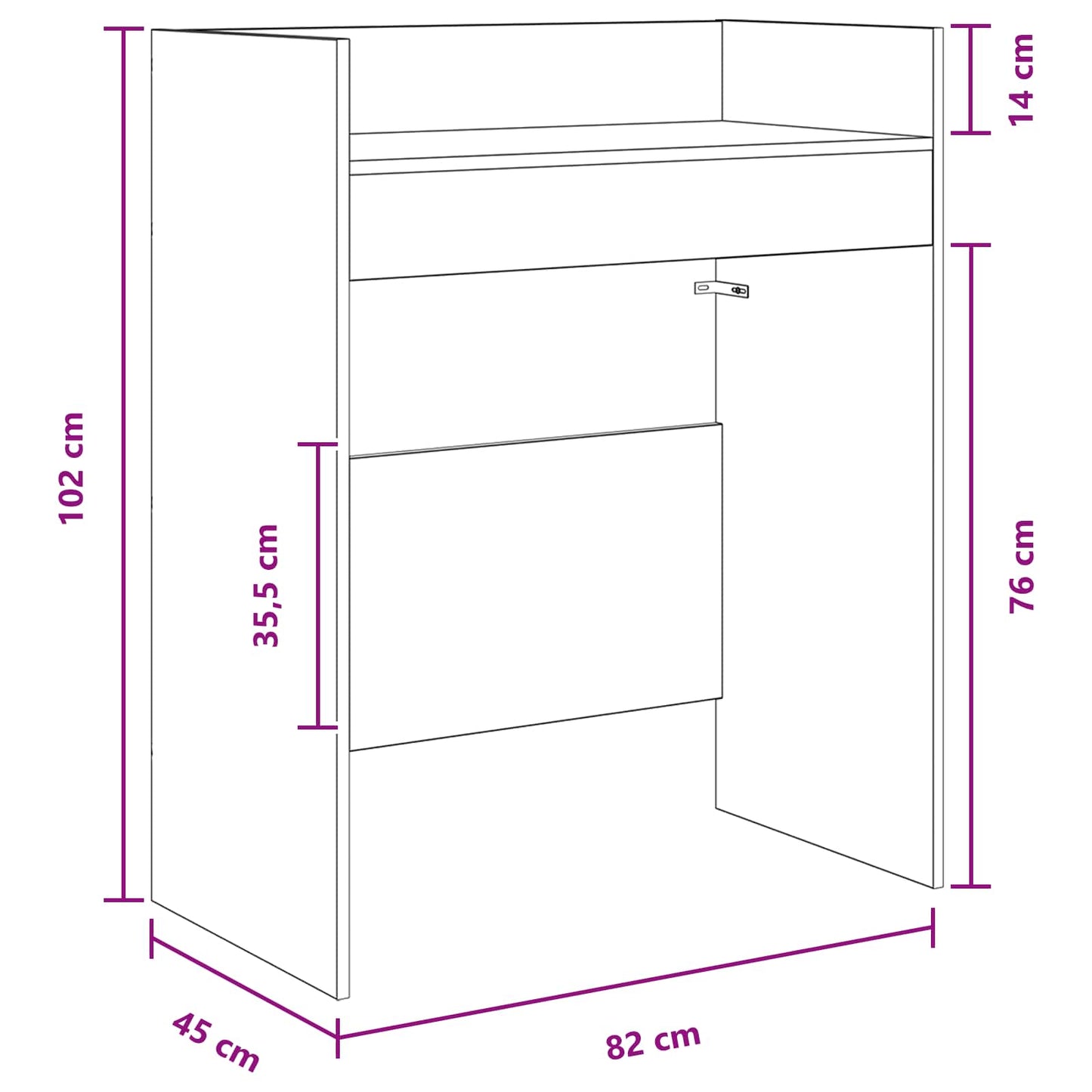DJ Table White 82 x 45 x 102 cm Engineered Wood
