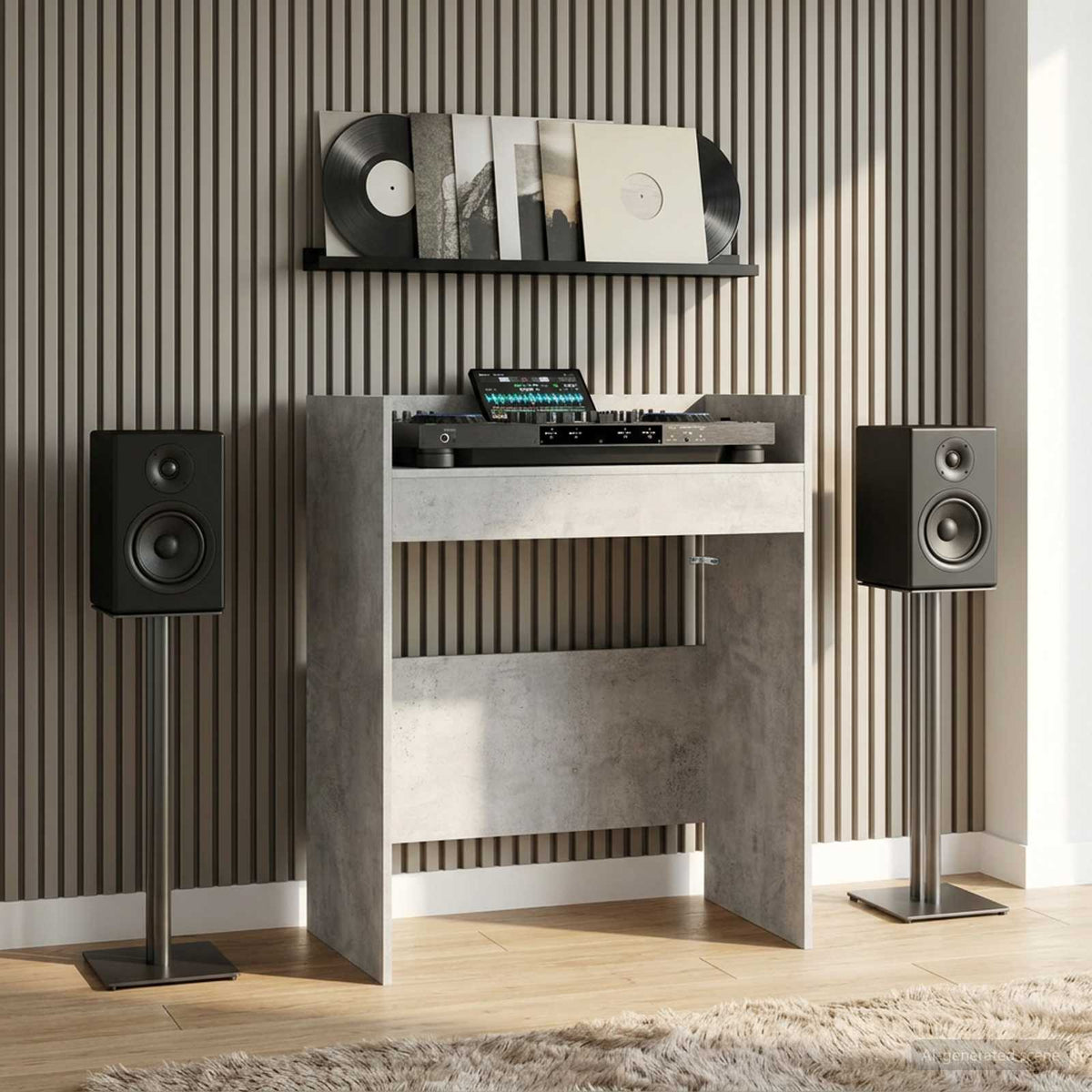 DJ Table Concrete Grey 82 x 45 x 102 cm Engineered Wood
