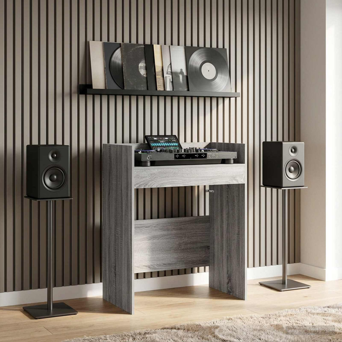 DJ Table Grey Sonoma 82 x 45 x 102 cm Engineered Wood